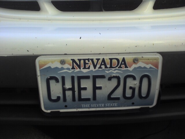 a silver license plate that reads nevada, cheepago