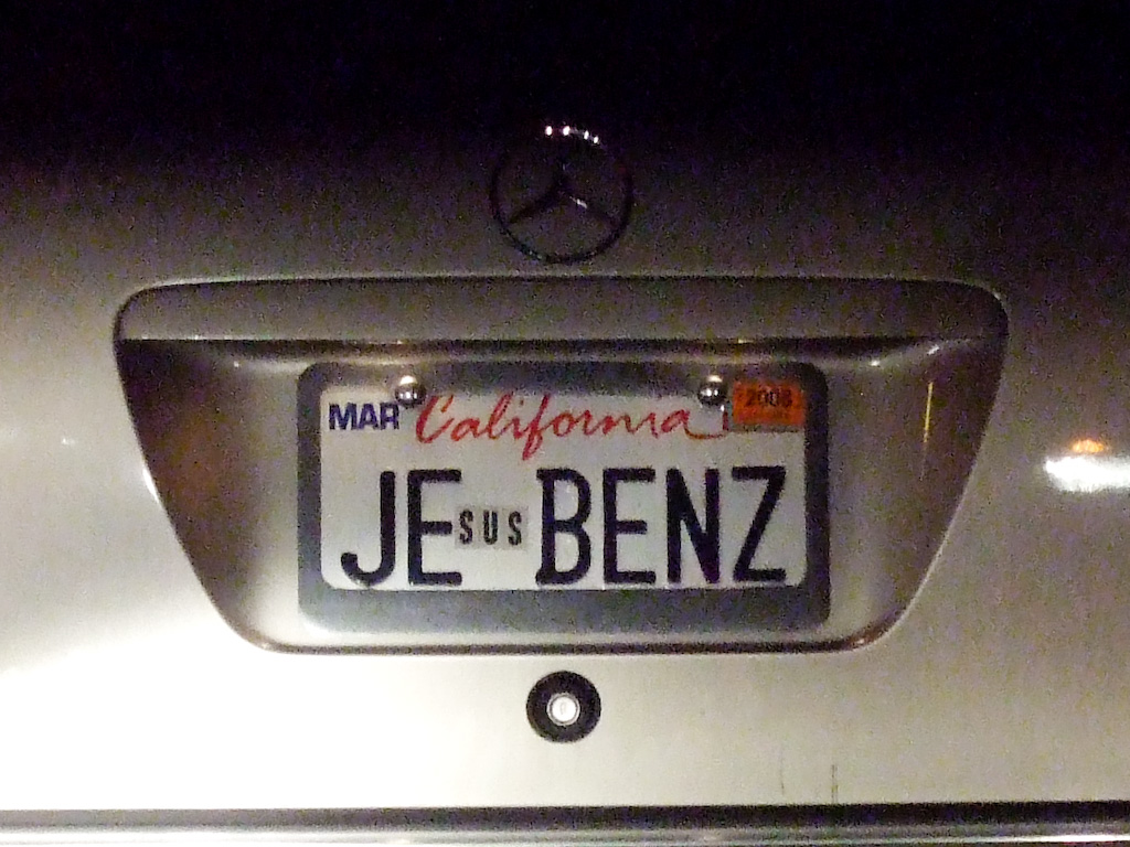 close up of the license plate of a vehicle