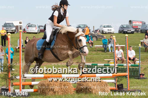 a woman riding on the back of a horse jumping over an obstacle