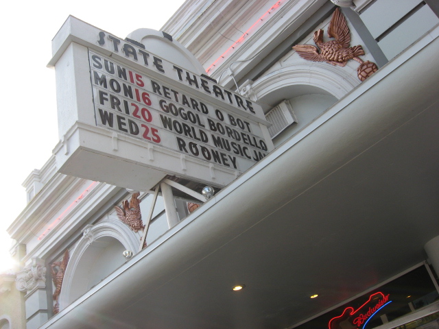a very pretty sign for a cinema with a lite