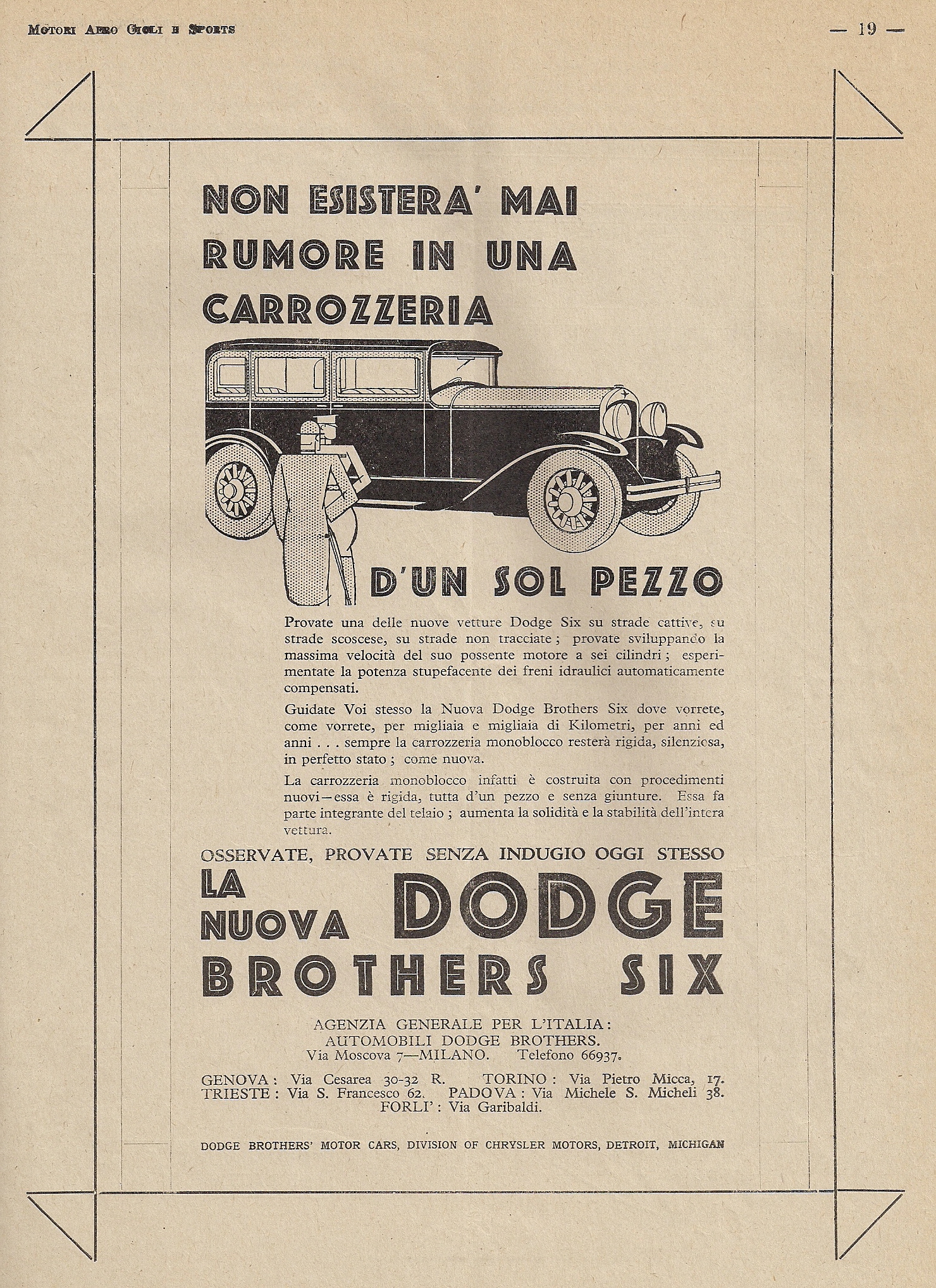 an old ad for the la nuova douce brothers six