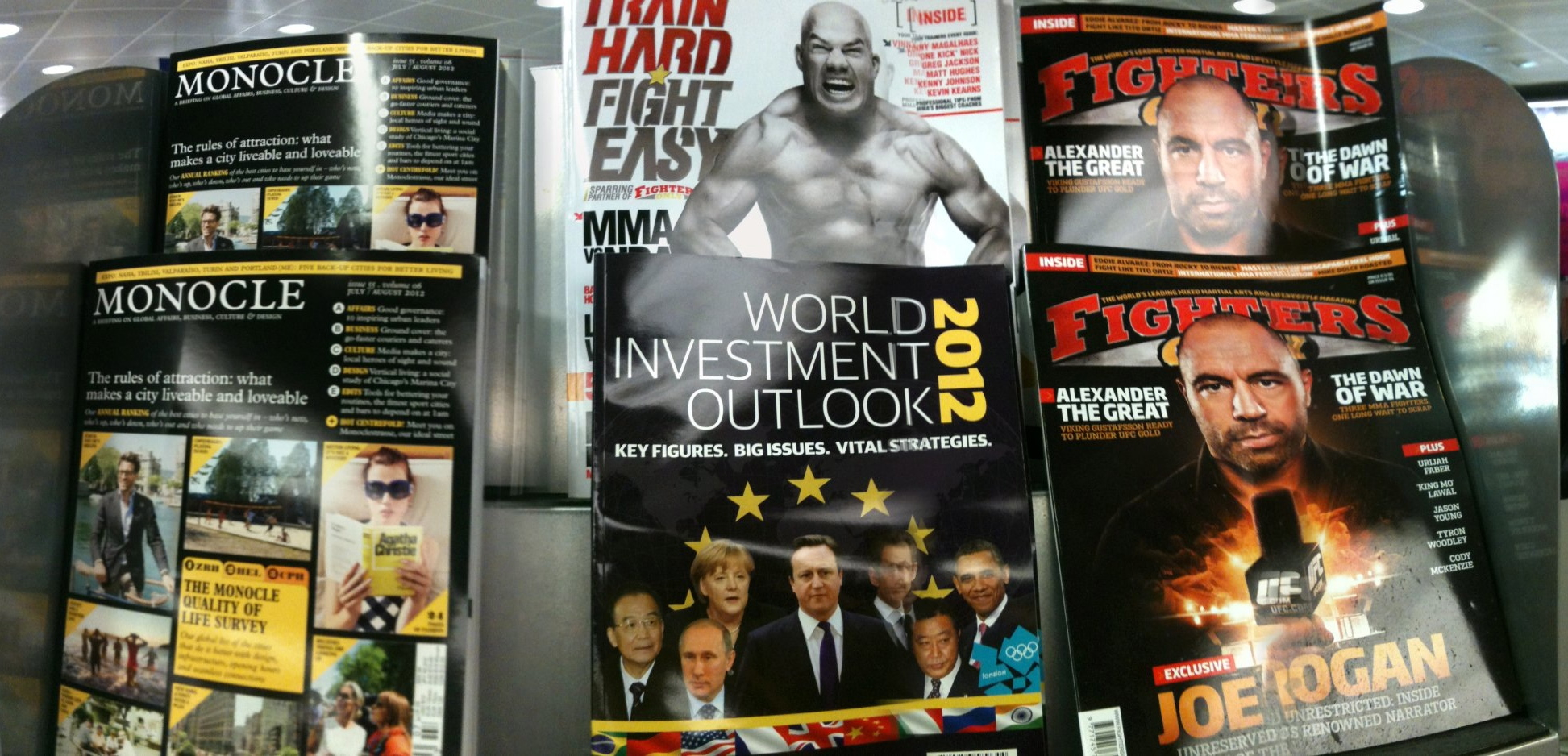 multiple magazines that include men's health and boxing