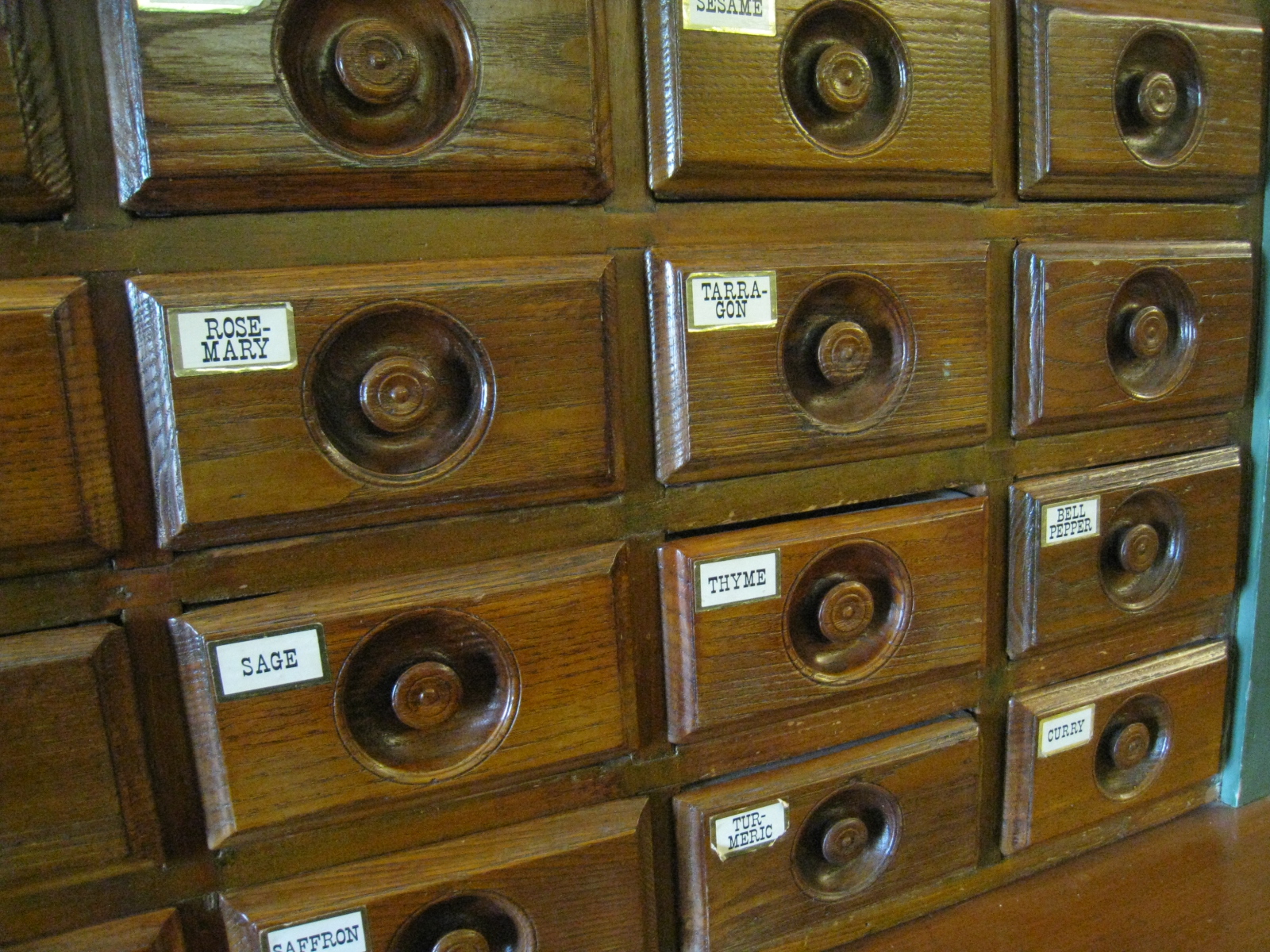 many drawers with numbers for each drawer