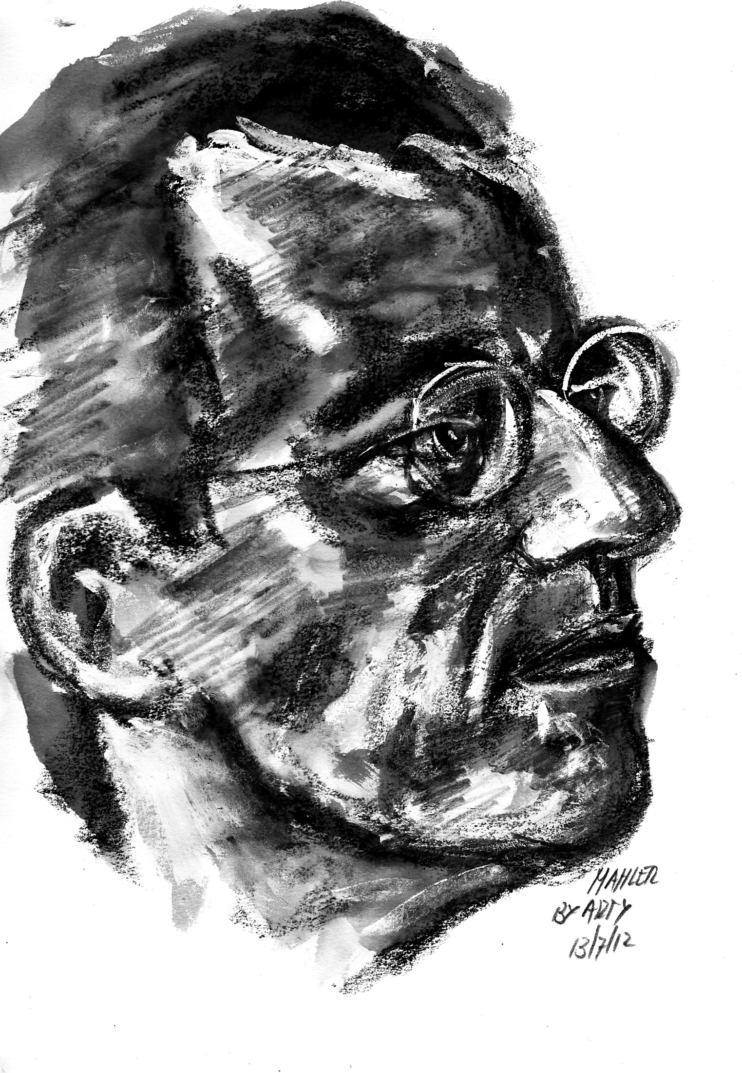 a black and white drawing of dr king