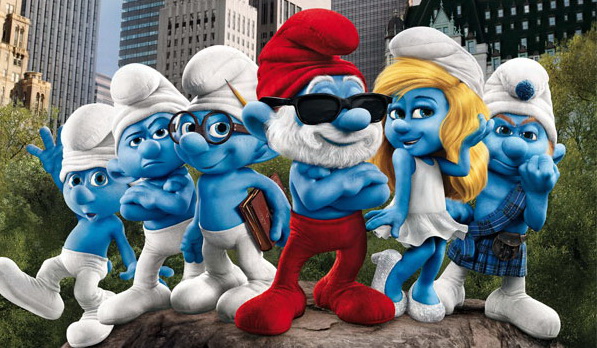 an animated po of the smurfs that are wearing different colors