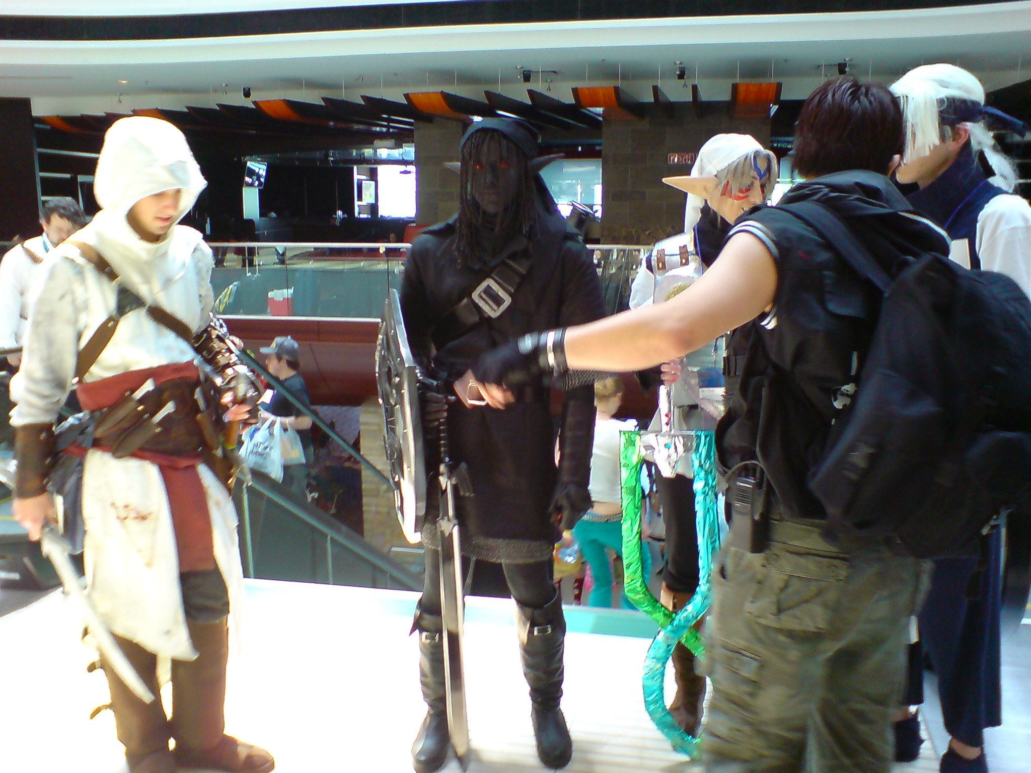 a couple of people in costume standing together