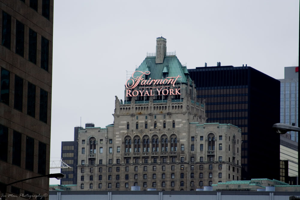 view of an old royal york building with glass roofs