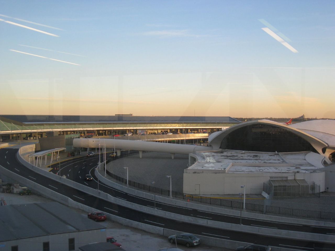 an airport terminal, taken from a window