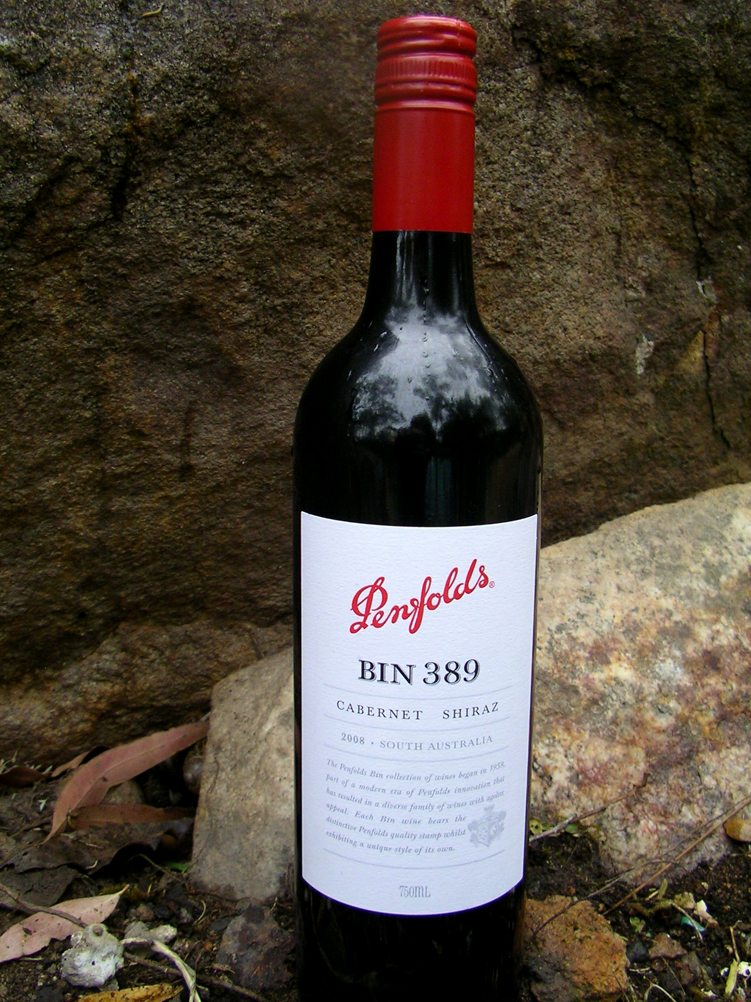 a wine bottle with a label on it