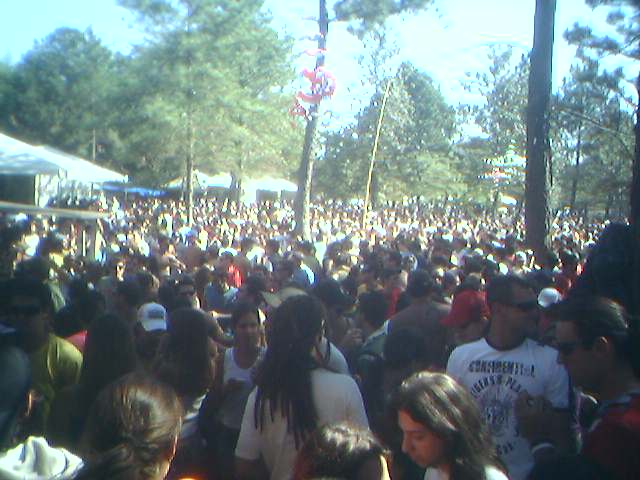 a large crowd of people are at a music festival