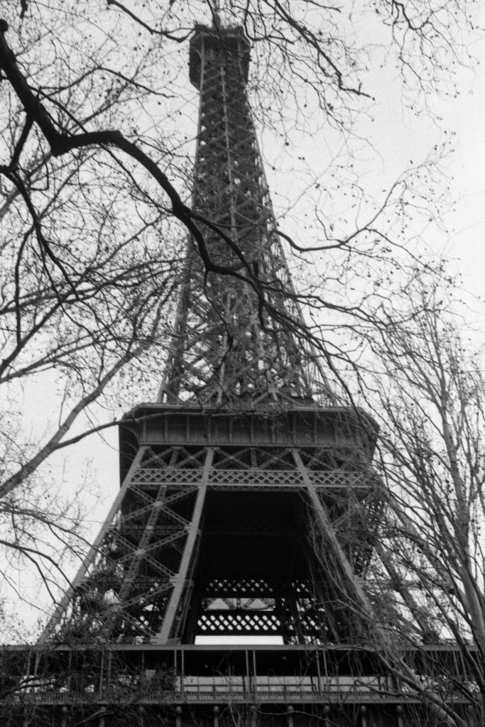 the eiffel tower stands tall against the sky