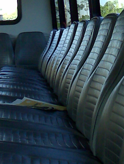 there are many seats in the back of a train
