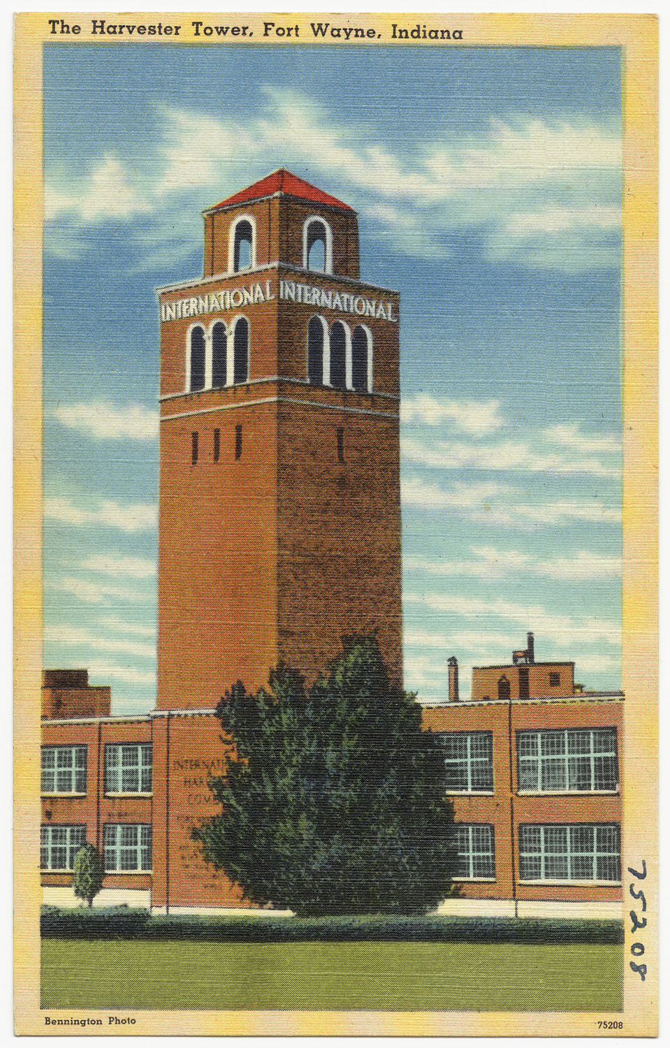 an old pograph of the memorial tower on maryville