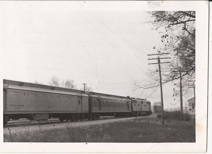 an old black and white po of a train