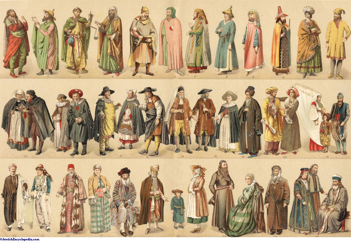 a page from a book showing historical costumes of the late 17th century