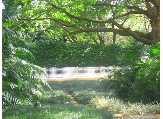 a dirt pathway in a field is seen in this po