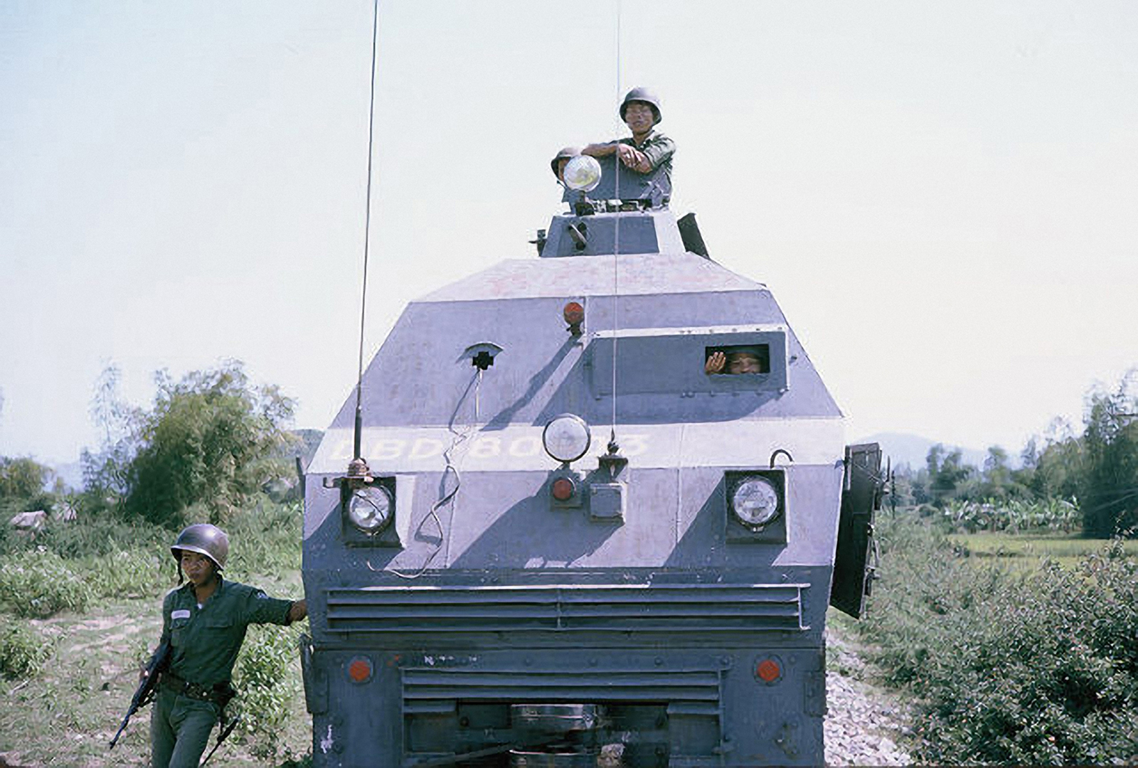 a large armored vehicle sitting on top of a field