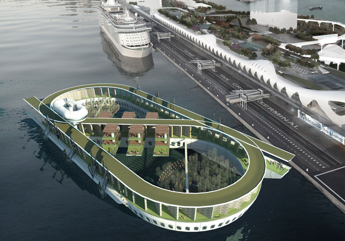 an artist's rendering of a future floating city