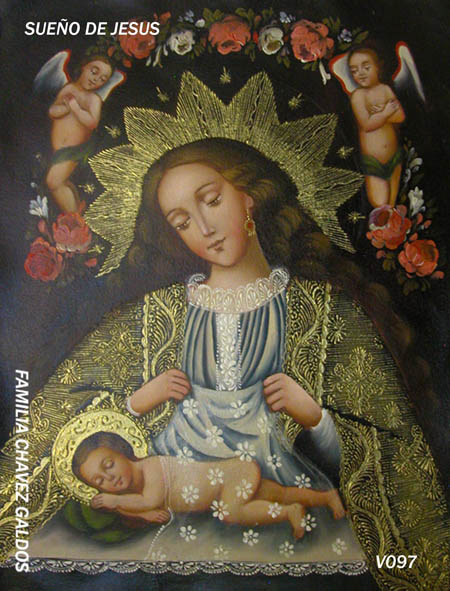an image of a painting of mary and child