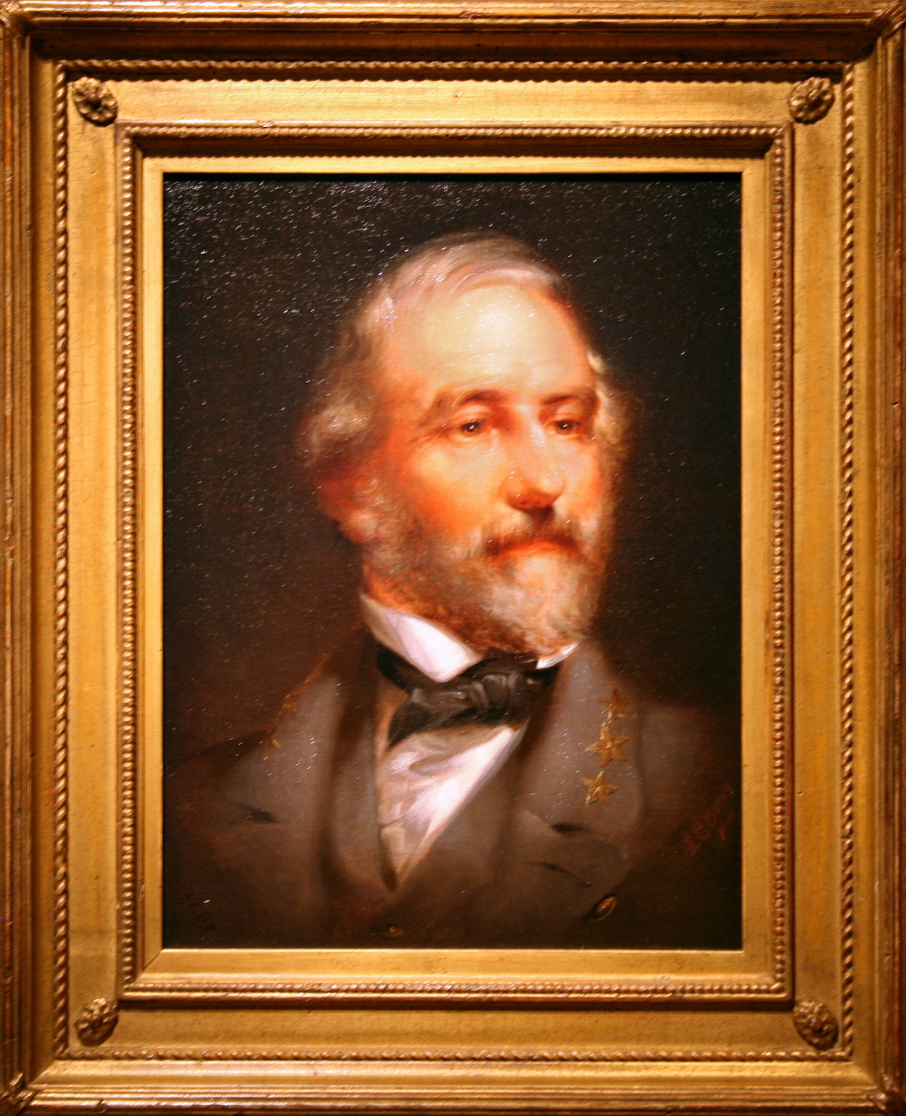 painting of an old man with mustache and beard