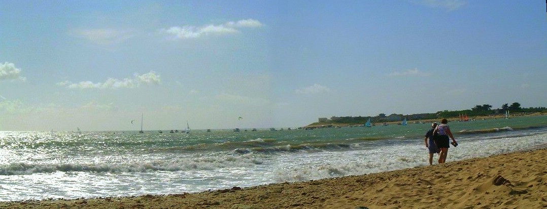 a person walks alone on the beach while looking out to sea