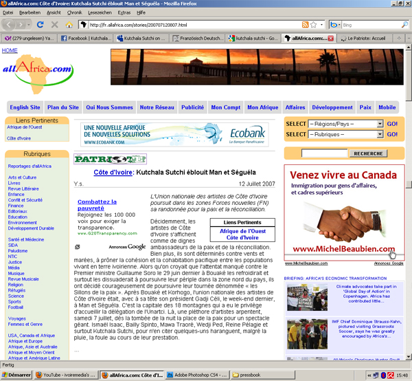 the website page has a colorful sunset and palm trees