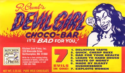 devil girl chocolate bar packaging back