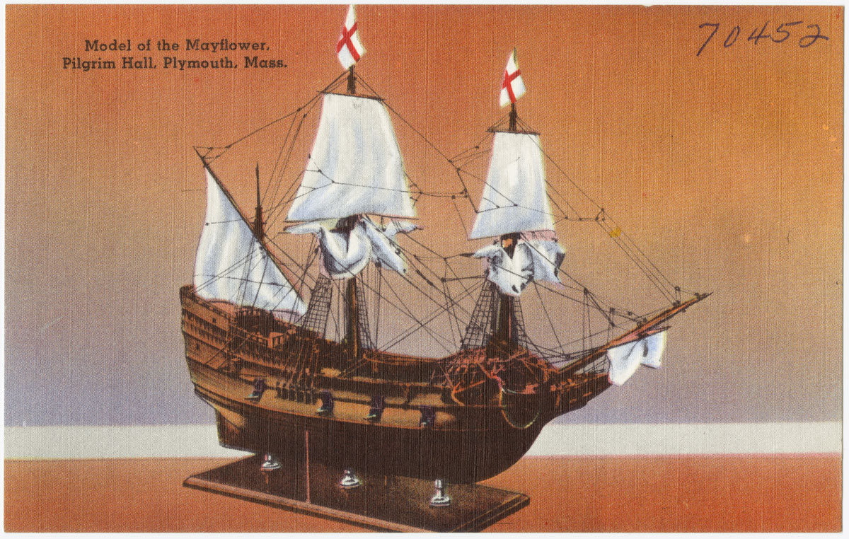 an old picture of a model boat with sails