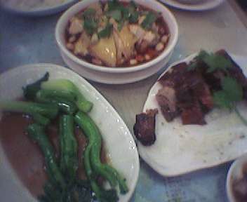 a white plate topped with meat and green beans