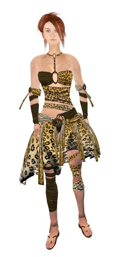 a woman is dressed in a brown leopard print outfit