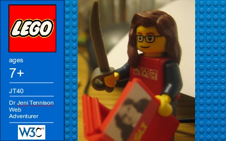 a lego book with a po of a woman holding a sword
