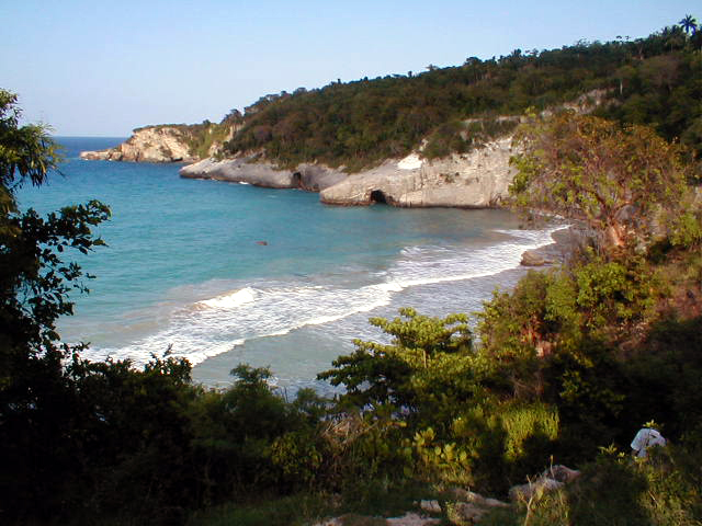 a scenic view of the ocean on the shore