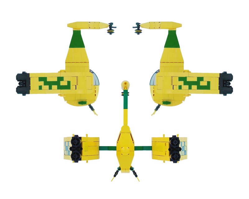 three identical planes from above with propellers and eyes