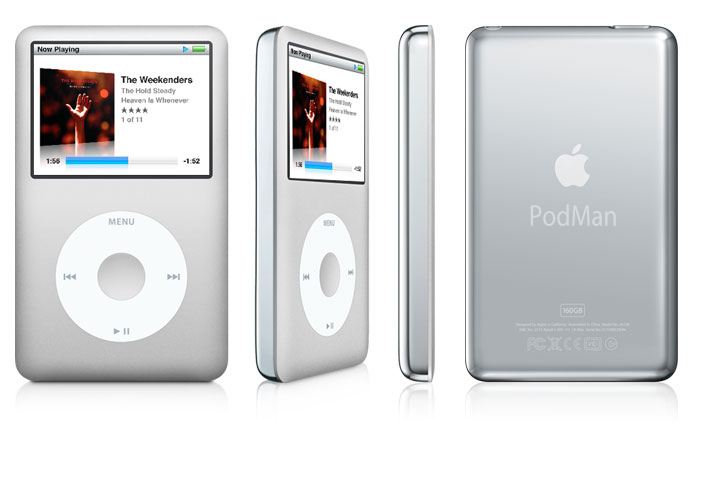 an ipod with the apple logo displayed