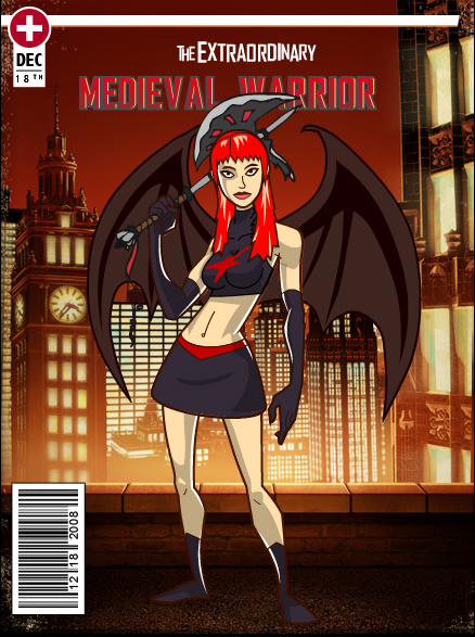 a comic book cover with a  young lady with dragon wings