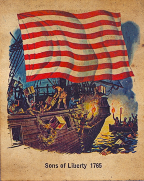 the cover of a children's book shows an american flag, and a ship in water with a large red white stripe