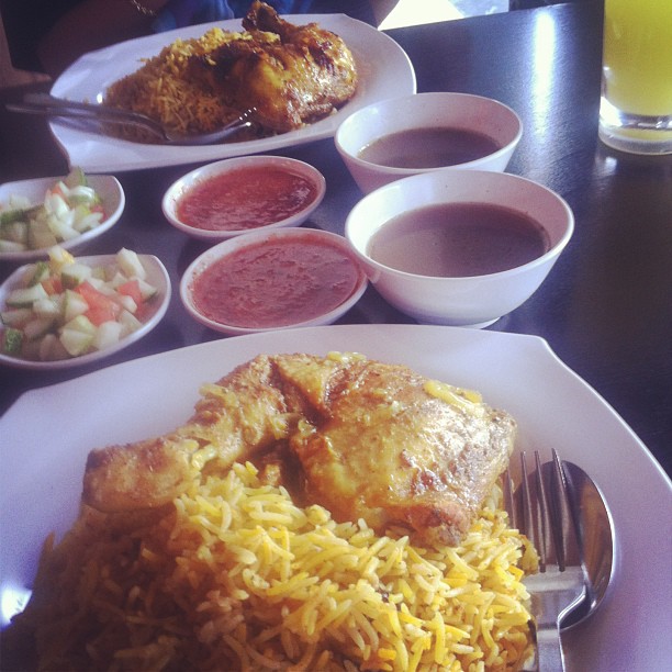 plate with different types of foods and beverages