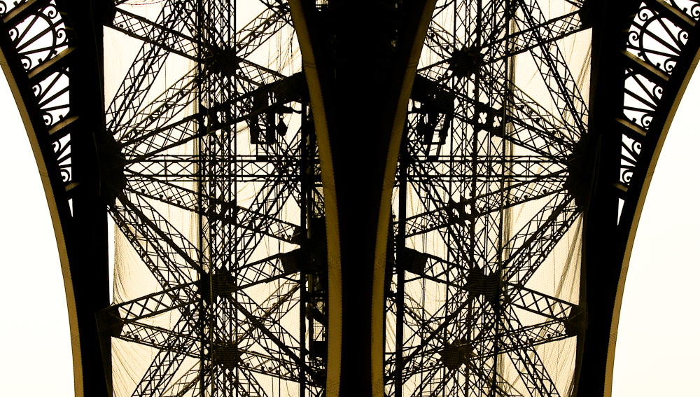 the back of an electric tower with wires all over