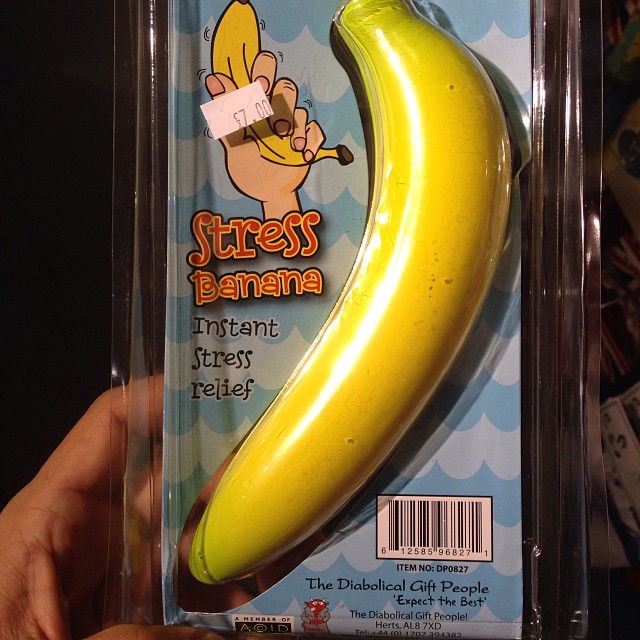 a banana is in a plastic package on display