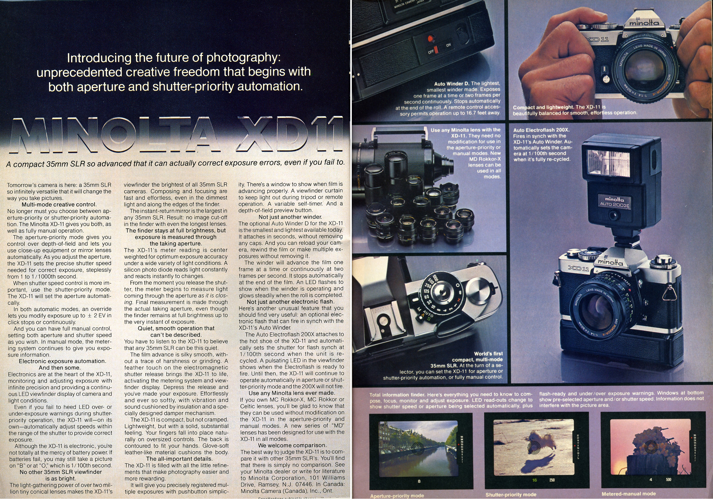 a magazine page from the 1960 era with camera equipment
