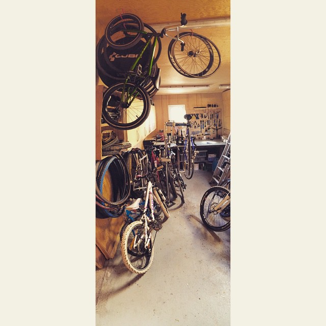 the bike store is stocked with numerous bicycles