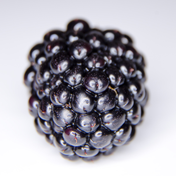 blackberries have bubbles hanging from them on a white table