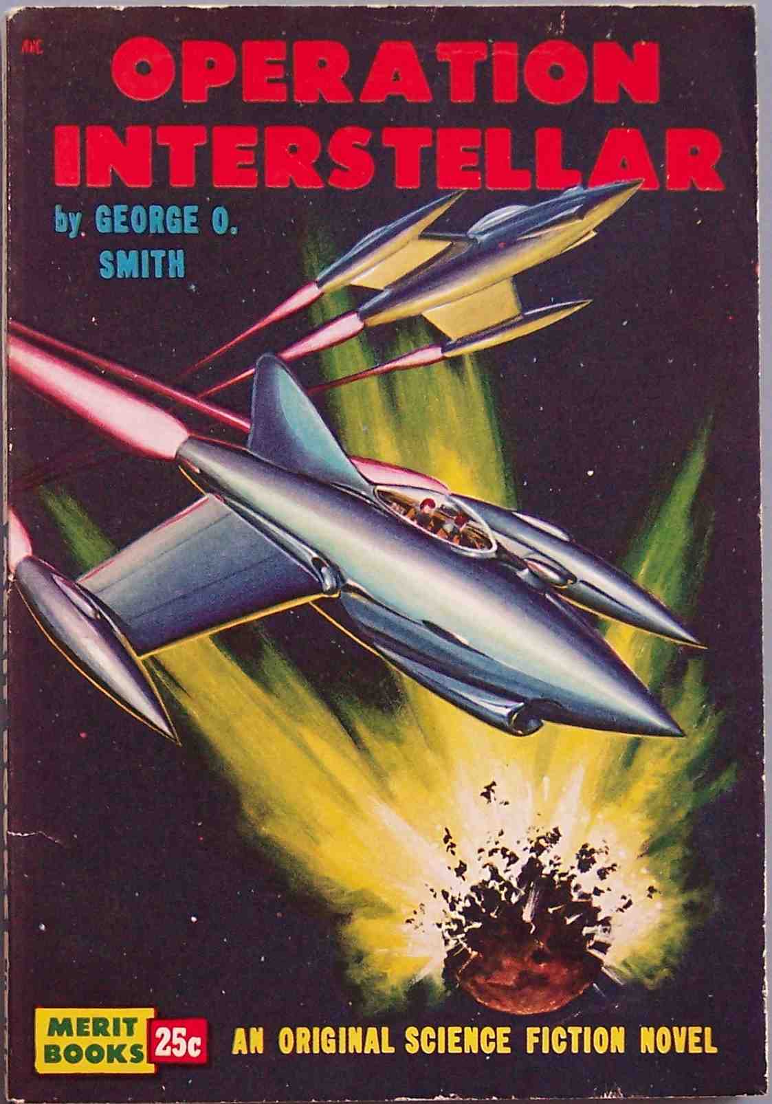 a cover art for the novel operation interstellar by george d smith