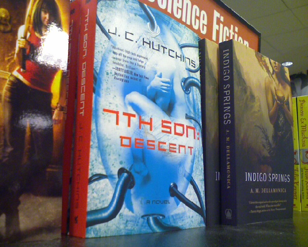 a close up of two books on a shelf
