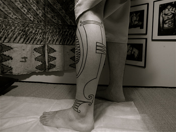 the legs are decorated with designs on them