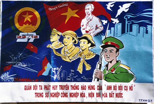 an advertit featuring a soldier and soldiers in vietnam
