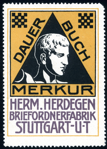 stamp with an image of a man and the words merkerur on it