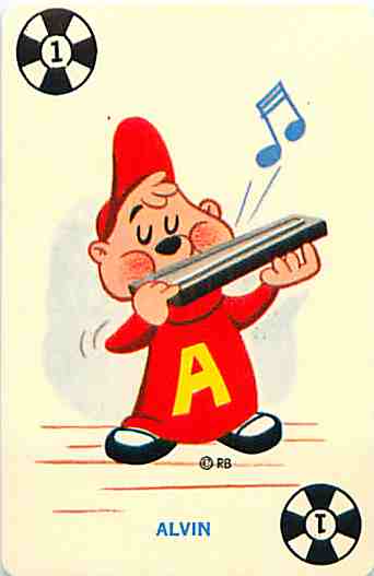 a card showing a cartoon character holding a instrument