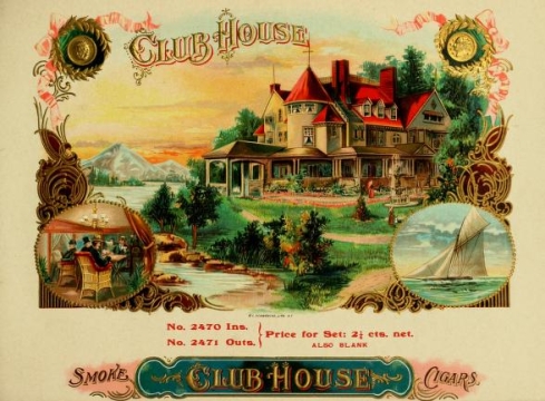 an advertit advertising a club house restaurant