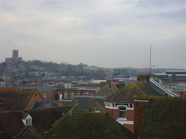 a view over many roofs in the city